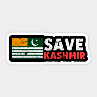 Save Kashmir - Azaad Kashmir Distressed Vintage Flag Sticker